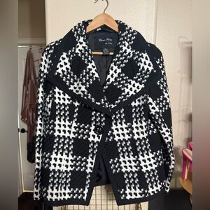 Classic Black and White Plaid Women's Jacket